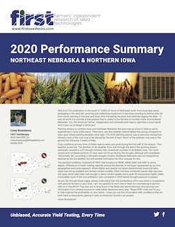 2020 Northern Iowa and Northeast Nebraska Performance Summary