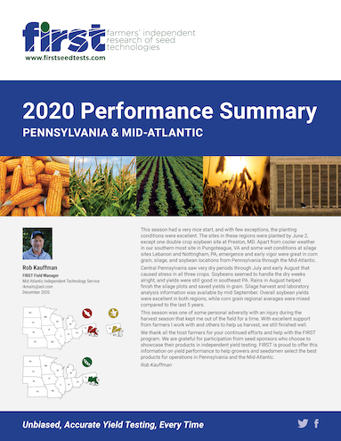 2020 Pennsylvania and Mid-Atlantic Performance Summary